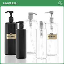 Load image into Gallery viewer, Bar5F Universal Pumps for Shampoo, Conditioner, Gel, Body Wash, etc, For 1 Liter/33.8 Ounce/1000ml Bottles, set of 2, Black &amp; White
