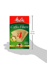Load image into Gallery viewer, Melitta #4 Cone Coffee Filters, Natural Brown, 100 Count
