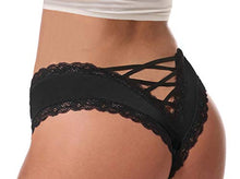 Load image into Gallery viewer, Sofishie Sexy V-Back Criss Cross Panties - Black - Large
