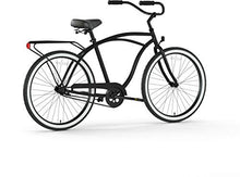 Load image into Gallery viewer, sixthreezero Around The Block Men's Single-Speed Beach Cruiser Bicycle, 26" Wheels, Matte Black with Black Seat and Grips
