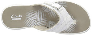 Clarks Women's Breeze Sea Flip Flop, New White Synthetic, 9 B(M) US