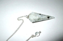 Load image into Gallery viewer, Rainbow Moonstone Cone Shaped Pendulum Faceted Top Quality Healing Spiritual Answers Perfect Energized

