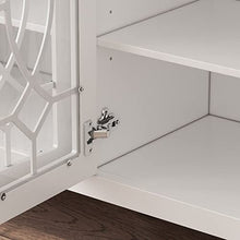 Load image into Gallery viewer, DiDuGo Sideboard Buffet Storage Cabinet with Glass Doors, Wood Buffet Cabinet with Shelves, Accent Furniture, for Dining Room Kitchen White (53.9”L x 15.7”W x 31.9”H)
