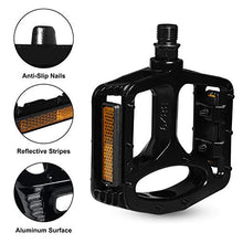 Load image into Gallery viewer, XQXA Mountain Bike Pedals, 1 Pair Road Bike Pedals Universal 9/16-inch Lightweight Non-Slip Aluminum Platform Pedal Ultra Sealed Bearing for Road Mountain BMX MTB Bicycle
