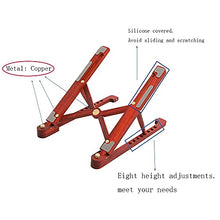 Load image into Gallery viewer, Wood Laptop Stand, Laptop Stand Riser Computer Stand 8 Angle-Adjustable Wooden Foldable Portable Laptop Stand, Compatible with MacBook Air Pro, HP, Lenovo, Dell, More 10-15.6” Laptops
