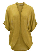 Load image into Gallery viewer, LL WSK1528 Womens Short Sleeve Open-Front Batwing Cardigan - Made in USA XL Mustard
