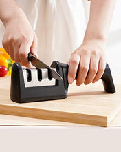 Load image into Gallery viewer, Knife Sharpeners Professional Three-step Knife Sharpener,3 Materials Grinding Groove,Diamond, Tungsten Steel and Ceramic Rod Helps Restore and Polish Blades, Quickly, Safe and Easy to Use
