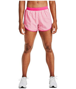 Under Armour Women's Fly By 2.0 Running Shorts , Cerise Full Heather (653)/Reflective , Medium