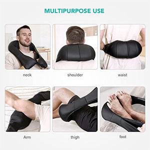 Neck Shoulder Massage with Soothing Heat, Electric Shiatsu Back Massager 3D Deep Tissue Kneading Massagers for Full Body Muscle Pain Relief Relax, Christmas Birthday Gift
