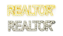 Load image into Gallery viewer, Real Estate Agent REALTOR® Crystal Lapel Pin (REALTOR Silver &amp; Gold 2 Pack)
