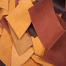 Load image into Gallery viewer, 10 lbs Leather Scrap - Large Pieces of Full Grain Leather Cowhide Remnants Bag - Design &amp; Make Crafts - Mixed Colors
