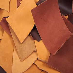 10 lbs Leather Scrap - Large Pieces of Full Grain Leather Cowhide Remnants Bag - Design & Make Crafts - Mixed Colors