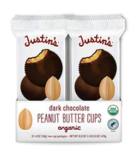 Load image into Gallery viewer, Justin&#39;s Organic Dark Chocolate Peanut Butter Cups, Rainforest Alliance Certified Cocoa, Gluten-free, Responsibly Sourced, 12 Packs of 2-Cups each
