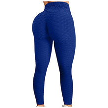 Load image into Gallery viewer, 5665 Butt Lifting Workout Leggings for Women Anti Cellulite High Waisted Yoga Pants Exercise Tummy Control Sport Tights Blue
