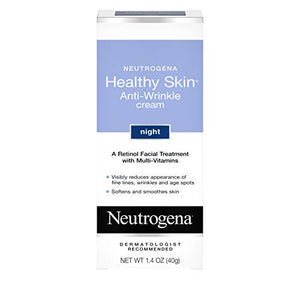 Neutrogena Healthy Skin Anti-Wrinkle Retinol Night Cream with Vitamin E and Vitamin B5 - Night Moisturizer Cream with Retinol, Vitamin E, Vitamin B5, Glycerin, 1.4 oz