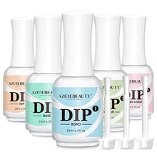 Load image into Gallery viewer, 5+3 Pcs Dipping Powder Liquid Set- 15ml Large Capacity Dip Powder Base &amp; Top, Bond, Activator, Brush Saver for Dip Powder Nail Kit No Nail Lamp Needed (0.5oz)
