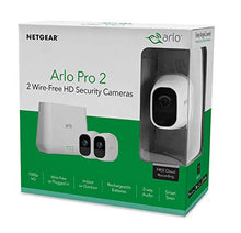 Load image into Gallery viewer, Arlo Pro 2 Home Security Camera System (2 pack) with Siren, Wireless, Rechargeable, 1080p HD, Audio, Indoor or Outdoor, Night Vision, Compatible with Alexa (VMS4230P) (Renewed)
