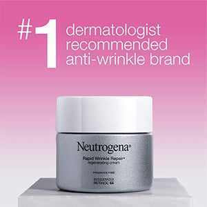 Neutrogena Rapid Wrinkle Repair Retinol Cream, Anti-Wrinkle Face & Neck Cream with Hyaluronic Acid & Retinol, Fragrance-Free Moisturizer, 1.7 oz