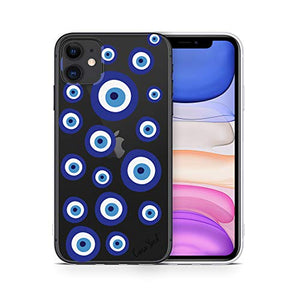 iPhone Xr Cases Clear Case Yard iPhone Xr Case Slim Fit Xr iPhone Case Clear Evil Eyes Design Soft & Flexible TPU Ultra-Thin Shockproof Transparent Girls and Women Cute Cover Xr Phone Case