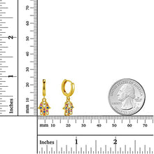 Load image into Gallery viewer, Luxval Evil Eye Hamsa Hand of Fatima Hoop Earrings for Women,14k Gold Plated Cubic Zirconia Evil Eye Dangle Drop Huggie Earrings for Women
