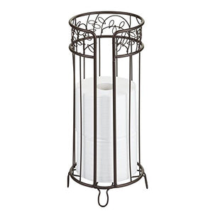 iDesign 77181 Twigz Metal Toilet Tissue Roll Reserve Organizer for Bathroom, Compact Organizer, Holds 3 Rolls of Toilet Paper, Bronze