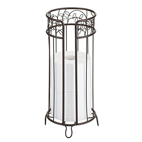 iDesign 77181 Twigz Metal Toilet Tissue Roll Reserve Organizer for Bathroom, Compact Organizer, Holds 3 Rolls of Toilet Paper, Bronze