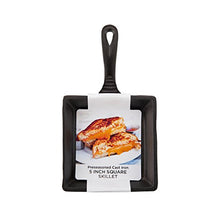 Load image into Gallery viewer, CasaModa Pre-Seasoned Cast Iron Mini Square Fry Pan, 5-Inch,Small
