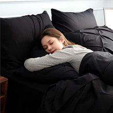 Load image into Gallery viewer, Bedsure Black Twin Comforter Set Kids - 6 Pieces Pintuck Black Bed Set Twin, Pinch Pleat Black Twin Bedding Sets with Comforters, Sheets, Pillowcases &amp; Shams
