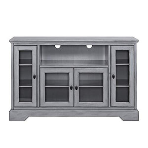 WE Furniture Traditional Wood Stand for TV's up to 56" Living Room Storage, Grey