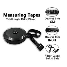 Load image into Gallery viewer, Soft Tape Measure Retractable Measuring for Body Fabric Sewing Tailor Cloth Knitting Craft Weight Loss Measurements Retractable Black Dual Sided Tape Measure Body Measuring 1 Pack
