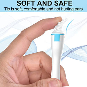 2022 Spiral Ear Wax Removal Tool, Ear Cleaner kit Q-Grips Earwax Remover with 16 Pcs Soft Replacement Tips Suitable for Adult & Kids (Blue)