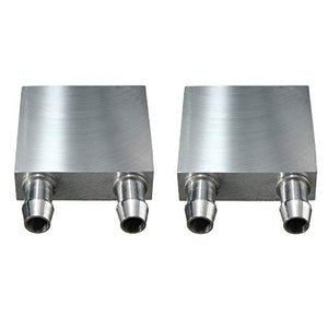Water Cooling Block 40x40mm Aluminum for Liquid Water Cooler Heat Sink System Silver for CPU Graphics Radiator Heatsink (2 Pack)