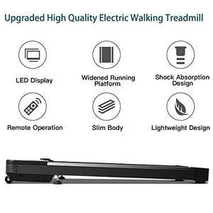Goplus Under Desk Electric Treadmill, with Touchable LED Display and Wireless Remote Control, Built-in 3 Workout Modes and 12 Programs, Walking Jogging Machine for Home/Office