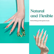 Load image into Gallery viewer, Beetles Gel Nail Tips Kit 500Pcs Clear Full Cover Medium Stiletto Pre-shaped False Nails for Gel Polish, Soak Off Easy Nail Extensions Acrylic Nails False Press on Nail Tips
