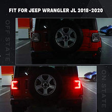 Load image into Gallery viewer, AUDEXEN LED Tail Lights Compatible with Jeep Wrangler JL 2018-2021, 20W Reverse Lights, Built-in EMC, Unique"C" Shaped Design, DOT Compliant, Black Lens, 2 PCS
