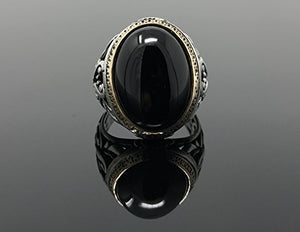 KAR 925K Stamped Sterling Silver Black Onyx Men's Ring I1I (11)