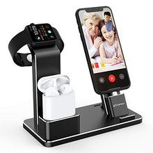 Load image into Gallery viewer, YoFeW Charging Stand for Apple Watch Charger Stand Aluminum Dock Station Compatible for iWatch Apple Watch Series 4/3 / 2/1/ AirPods/iPhone X/XS/XS Ma /8 / 8Plus / 7/7 Plus /6S /6S Plus
