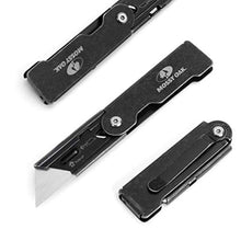 Load image into Gallery viewer, MOSSY OAK 2-pack Folding Pocket Utility Knife Set, Quick Change Blade, Frame Lock, EDC Box Cutter with Belt Clip, Stone Washed
