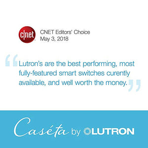 Lutron Caseta Smart Home Dimmer Switch, Works with Alexa, Apple HomeKit, and the Google Assistant | for LED Light Bulbs, Incandescent Bulbs and Halogen Bulbs | PD-6WCL-WH | White
