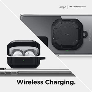 elago Armor Case Compatible with Samsung Galaxy Buds 2 Case (2021) / Galaxy Buds Pro Case (2021) / Galaxy Buds Live Case (2020) [US Patent Registered] [Black]
