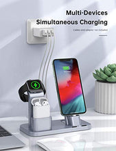 Load image into Gallery viewer, Conido Charging Station for Apple Products, 3 in 1 Charging Dock for Apple Watch SE 6 5 4 3 2 1, Charging Stand for AirPods 1 2 iPhone SE New 11 Pro Max XR XS Max X 8 Plus 7 Plus 6S Plus 5 5S SE 5C
