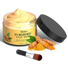 Load image into Gallery viewer, Meliza Turmeric Facial Mask, Turmeric Clay Facial Mask with Kaolin Clay, Detox Mud Mask for Skin Care, Turmeric Mud Mask for Acne, Dirt, Oil, Dark Spots and Refining Pores(5.29oz)
