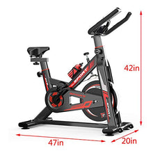 Load image into Gallery viewer, Indoor Cycling Bike Stationary, Quiet Smooth Belt Drive System Flywheel Exercise Bike with Heart Rate, LCD Monitor, Adjustable Seat and Handlebars &amp; Base for Home Workout (Black)
