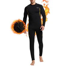 Load image into Gallery viewer, Thermal Underwear for Men, CL convallaria Long Johns Winter Hunting Gear Sport Base Layer Top and Bottom Set Midweight Black L
