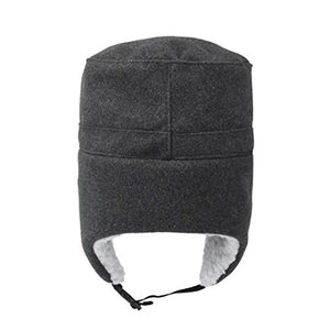 Home Prefer Mens Warm Winter Hats with Visor Windproof Earflap Skull Cap Military Cap Dark Gray