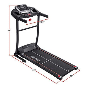 Merax Electric Folding Treadmill – Easy Assembly Fitness Motorized Running Jogging Machine with Speakers for Home Use, 12 Preset Programs (Black)