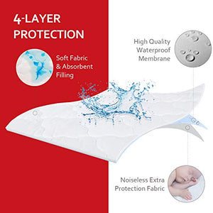 Waterproof Pack N Play Mattress Pad Protector, Comfortable and Durable Cotton Fabric, Fitted Baby Portable Mini Cribs, Graco Play Yards and Foldable Mini Crib Mattress Cover