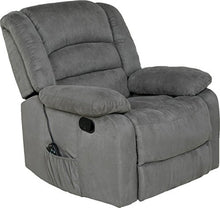 Load image into Gallery viewer, RelaxZen Longstreet Rocker Recliner with Massage, Heat and Dual USB ports, Gray
