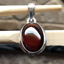 Load image into Gallery viewer, Natural Hessonite Garnet 925 Solid Sterling Silver Pendant 22mm
