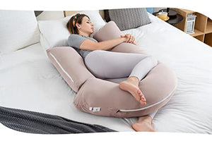 INSEN Pregnancy Pillow,Maternity Body Pillow with Pillow Cover,H Shaped Body Pillow for Pregnant Women (57in, Orgnanic Cotton)